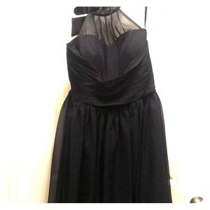 Navy blue side tie dress